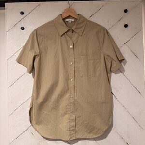 Vince Short Sleeve Button Up Dress Shirt | Point Collar Cotton Shirt